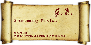 Grünzweig Miklós névjegykártya